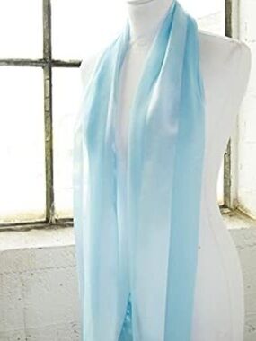 Baby blue silk scarf